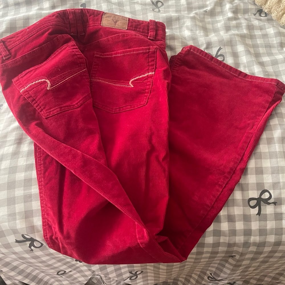 American Eagle Outfitters Red Flare Jeans